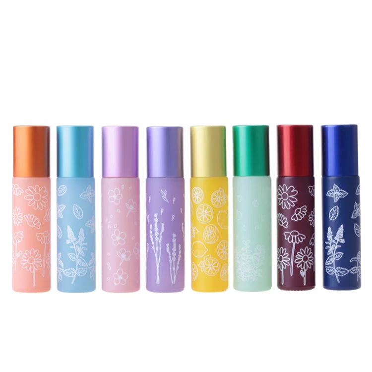Wholesale Top Quality Aluminum Cap Roll on Perfume Bottle 10ml Empty Round Essential Oil Glass Roller Bottle