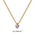 Fashion Simple Jewelry High-grade Sense Niche Stainless Steel Heart Shape Inlaid Zircon Necklace Does Not Fade