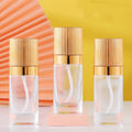 Cosmetics Packaging Straight Round Luxury 30ml Refillable Oval Shape Liquid Glass Foundation Bottle with Pump