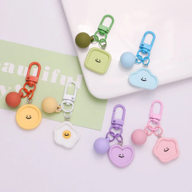 Wholesale Candy Color Women Happy Smile Face Keychain Accessories for Bag Key