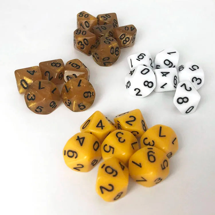 Bulk 10-Sided Polyhedral Acrylic DND Game Dice