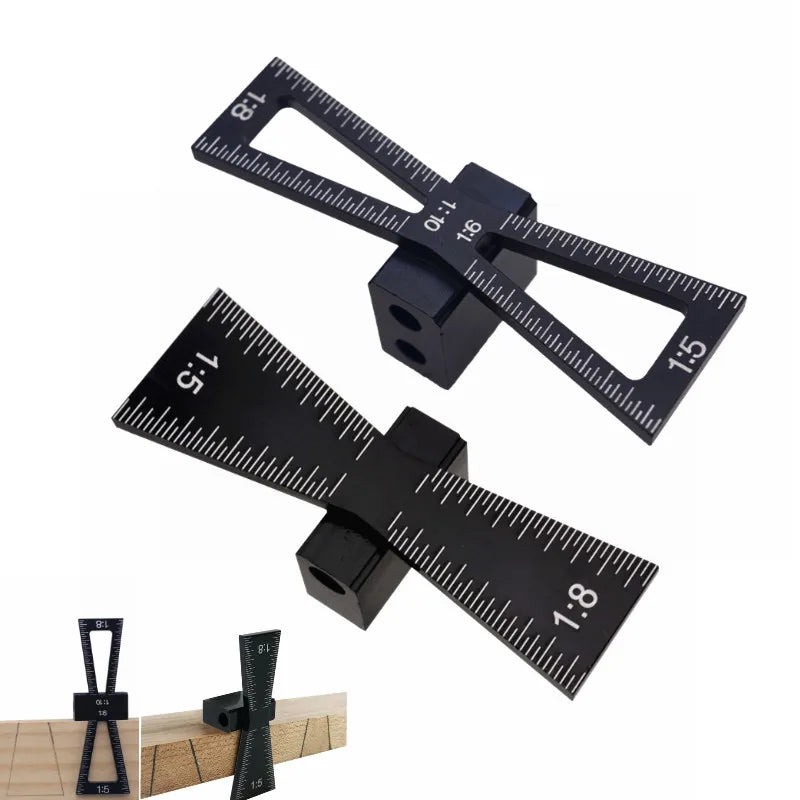 NEW Dovetail Marker Aluminum Alloy Dovetail Marking Template 1:5 & 1:8 Wood Joint Gauge With Scale Dovetail Guide Tools