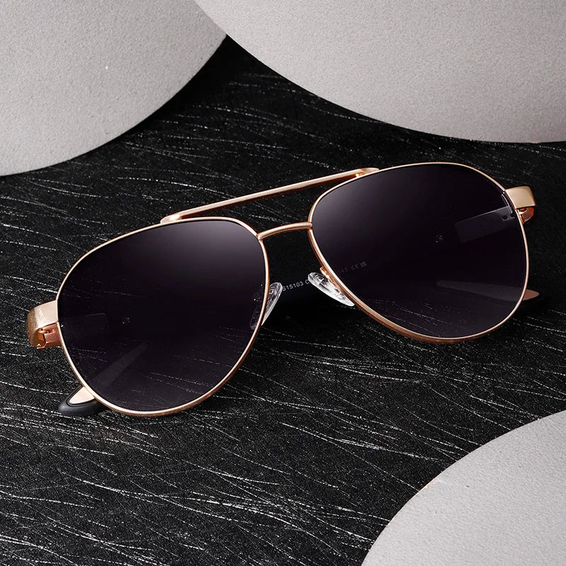 DOISYER DOISYER Luxury Polarized Oversized Double Beam Sunglasses for Men Women Gradient Pilot UV Protection Metal Frame Tac