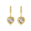 ES1153 Dainty Mini 18K Gold Plated Stainless Steel CZ Heart Square Oval Zircon Huggie Hoops Earrings for Women