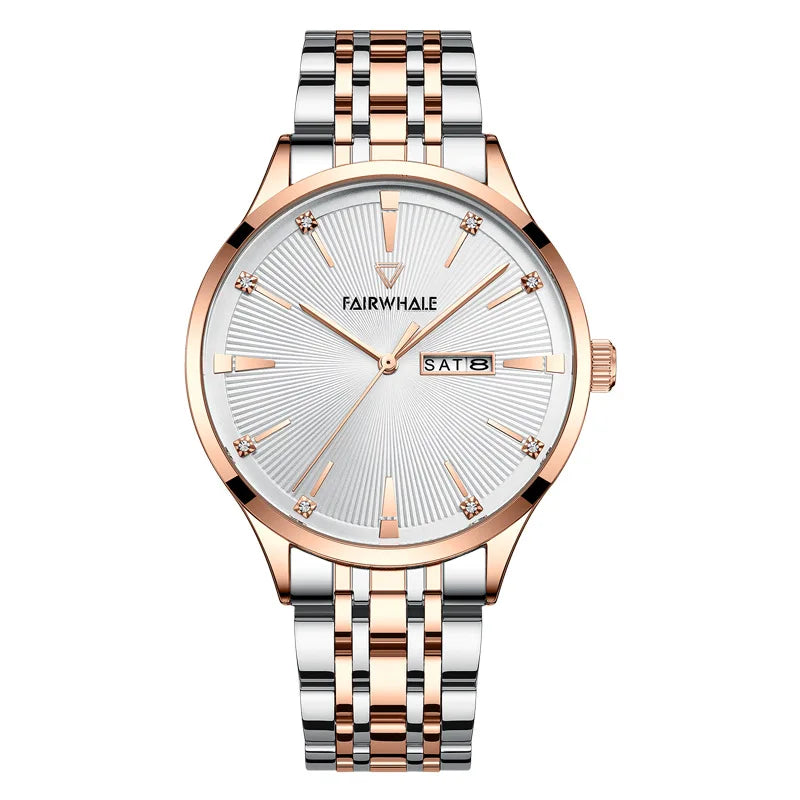 China Factory Custom Logo Watch Couple Fashion Quartz Wrist Watch Cheap Prices Low MOQ Clock Stainless Steel Date Hand Watch