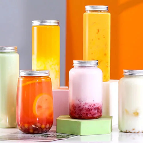 Hot Recyclable Digital Printing Transparent Cute Bear Shaped PET Plastic Bottle Juice Drink Bubble Bubble Tea Cup Bottle