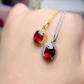 925 Sterling Silver Natural Garnet New Design Nigerian Beads Personalised Charm Necklace for Women Rhodium & Gold Plated