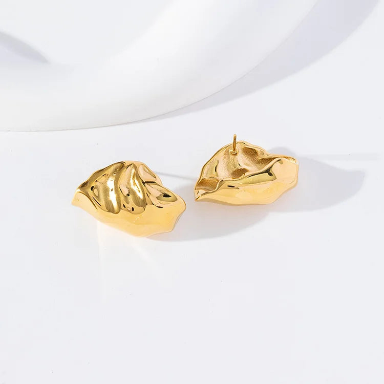 2025 Customized Trendy Earrings 18K Gold Plated Stainless Steel Minimalist Earrings Geometric Irregular Easter Earring
