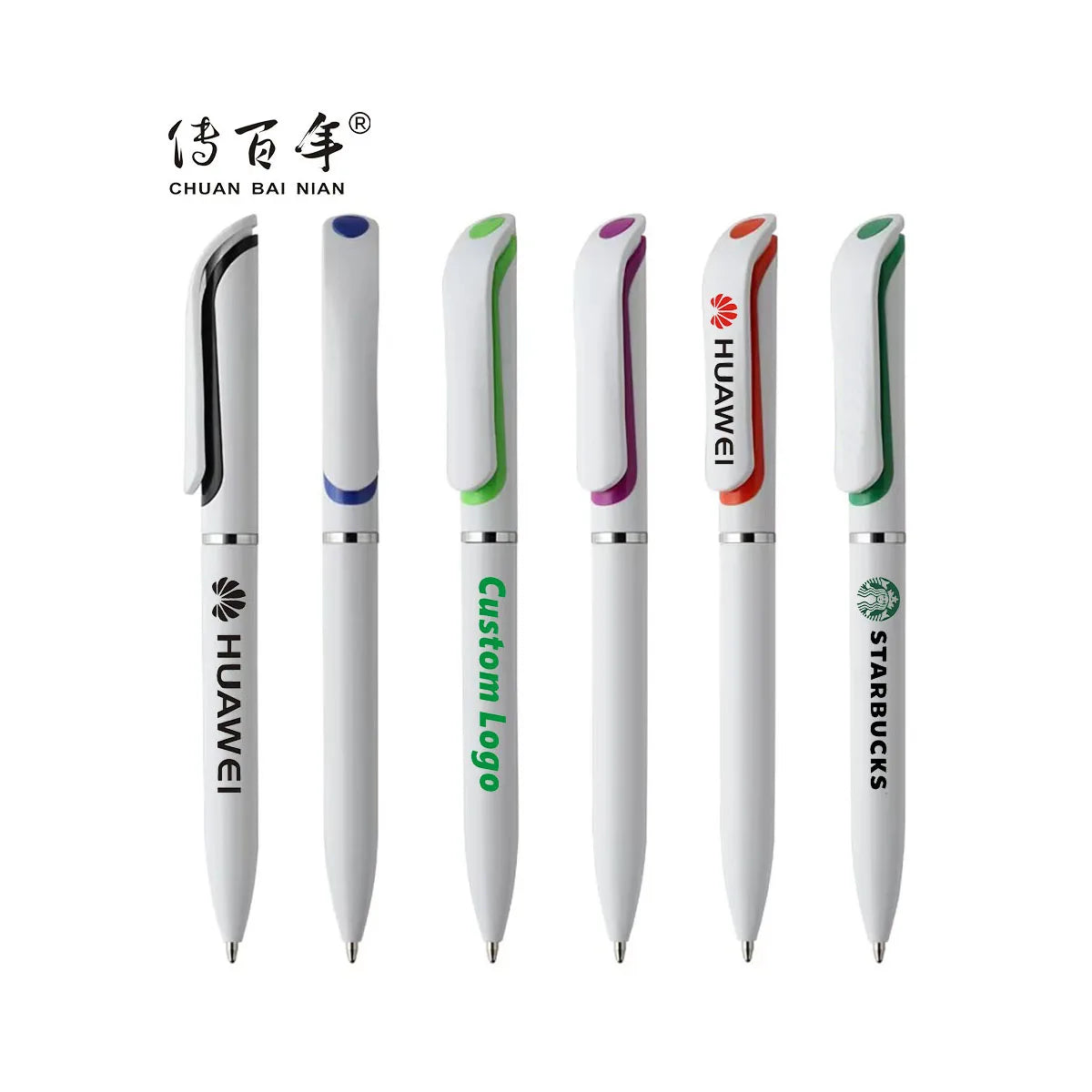 Hot Sales Cheap Promotional Custom White Plastic Ballpoint Pen Executive Twist Pen with Print Logo