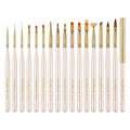 Tamax NAB028 16pcs Acrylic Nail Art Wax Painting Brush Plastic Handle Nails Polish Pen Nail Gel Design Manicure Accessories