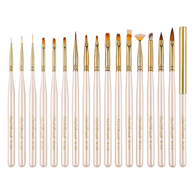 Tamax NAB028 16pcs Acrylic Nail Art Wax Painting Brush Plastic Handle Nails Polish Pen Nail Gel Design Manicure Accessories