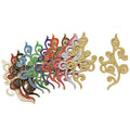 Diy Craft Toy Clothes Decorative Patch Cos Costume Dress Cheongsam Embellsh Iron-on Gold Silver Embroidery Flower Motif Applique