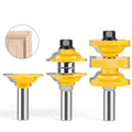 12mm or 1/2" Shank Three Piece Woodworking Router Bit Set Door Frame Coping and Sticking Cutter One Pass Solid Wood Door Bit
