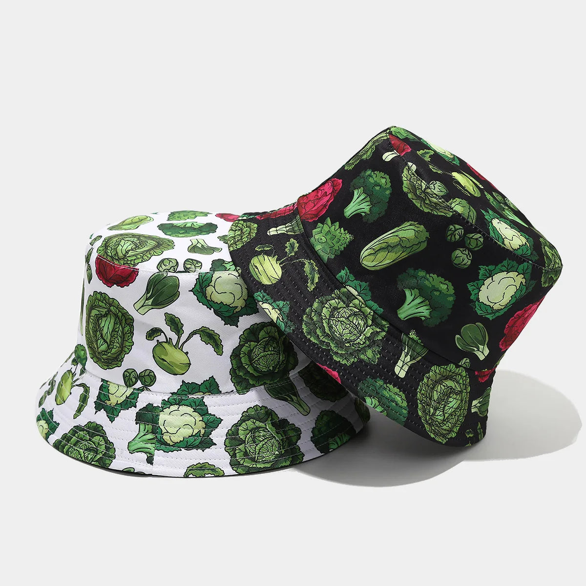 2025 Spring Summer New Arrival Vegetables Floral Fashion Print Reversible Bucket Hat for Women Men Outdoor Fashion Sun Shade