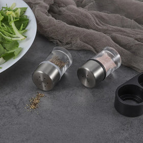 Kitchen Accessories Mini Salt and Pepper Spice Shaker Stainless Steel Head with 15ml Glass Bottle Set
