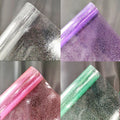 Shiny Fine Glitter Vinyl PVC Plastic Film Colored Transparent Synthetic Leather Waterproof Fabric for Raincoat/Table Cloth/Bag