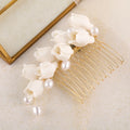 Promotion Ceramics Flower Bridal Hair Combs Pearl Decoration Women Hair Accessories