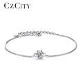 LUOTEEMI Top Fashion Quality Hot Sale European Style 925 Sterling Silver Jewelry Adjustable CZ Crystal Wholesale Bracelet