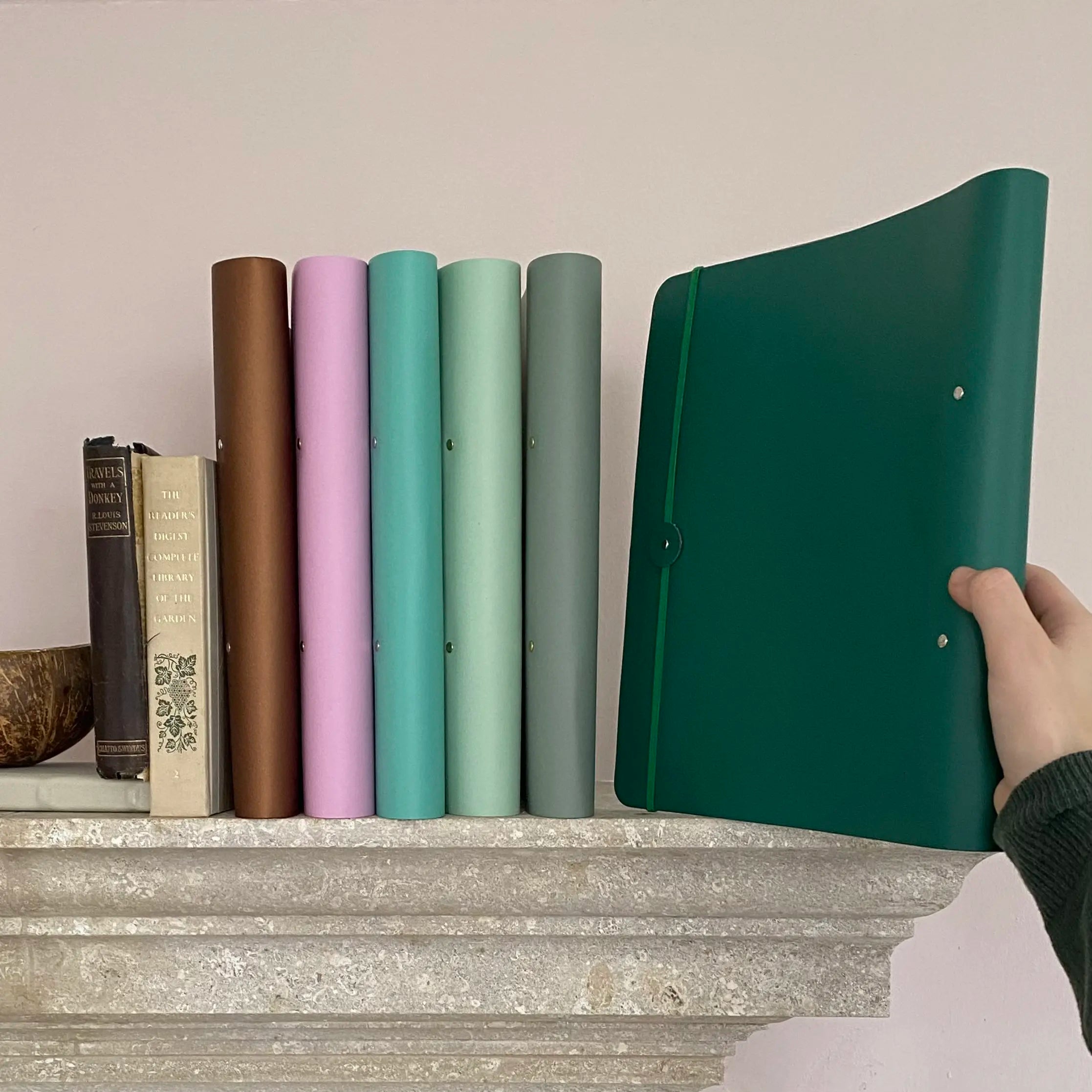 Leather Wooden Menu Sleeve Ring Binder Book Cover Ring Binder Folder Accept Custom Teacher File