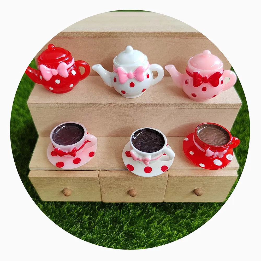 100PCS Resin Coffee Cup Miniature 3D Coffee Mug Tea Cup Flatback Resin Cabochons Slime Charms DIY Crafts Jewelry Decoration