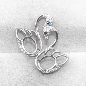 Sterling Silver 6*8mm Semi Mount Pendant Empty Frame Blank Support Setting S925 Base Holder Without Center Stone for DIY Inlay