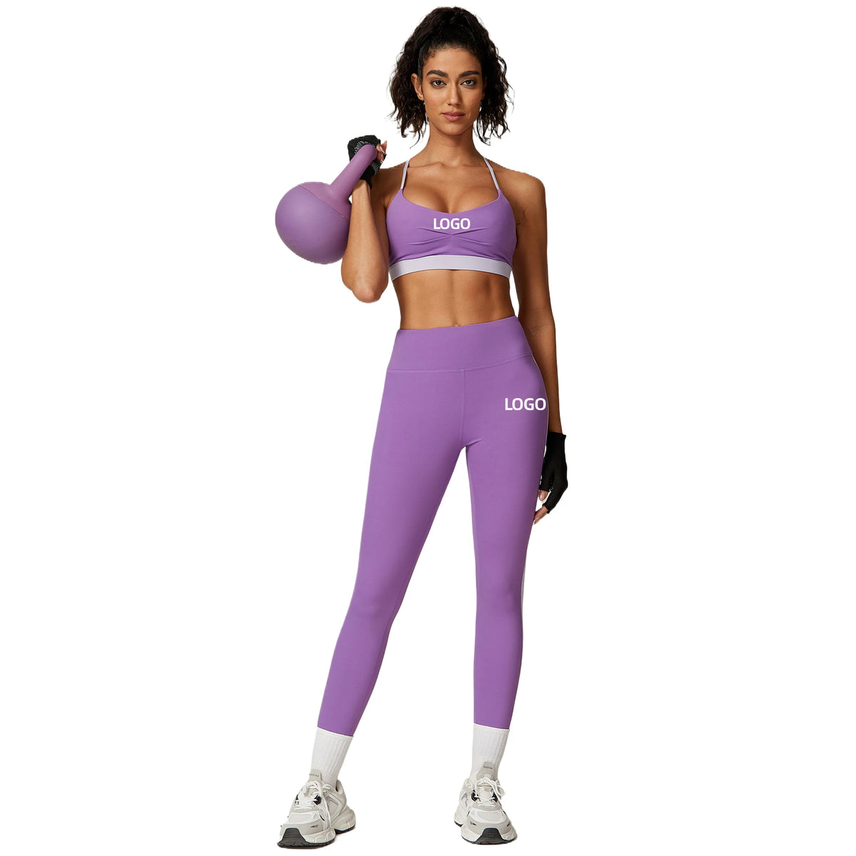 High Quality Womens 2-Piece Recyclable Print Yoga Set Butt Lift Yoga Pants Twist Cross Back Sports Bras Gym Fitness MegaBDM