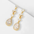 Bridal Accessories Wedding Fashion Jewelry 2021 Women Gold Silver Rose Gold Plated Zircon Stud Earrings