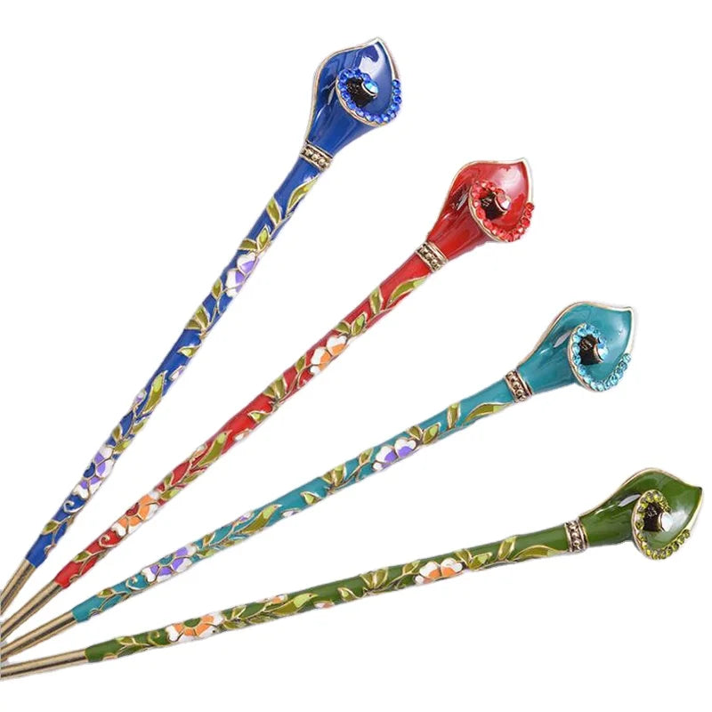 Vintage Chinese Style Hanfu Hair Stick Women Metal Hair Fork Hair Chopsticks Hairpin Woman