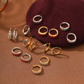 Luxury Multiple Colourful Small Hoop Earrings for Women Stainless Steel Pvd Plated Cubic Zirconia Dainty Hoop Earrings