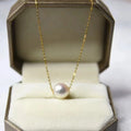 Certified Jewelry 18K Dold Pearl Necklace Au750 Color Gold New Temperament Wild Women's Necklace
