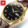 OLEVS 9932 Waterproof Band Simple Black Men Watches Luxury Automatic Mechanical Watches