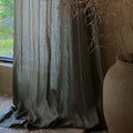 100% Linen Tulle Curtains Customizable for Home Office Cafe and Living Room Use