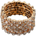 Hot Selling Plating Alloy Drill Multi Row Sparkling Crystal Diamond Open Wrap Bracelet for Women Dance Hand Jewelry