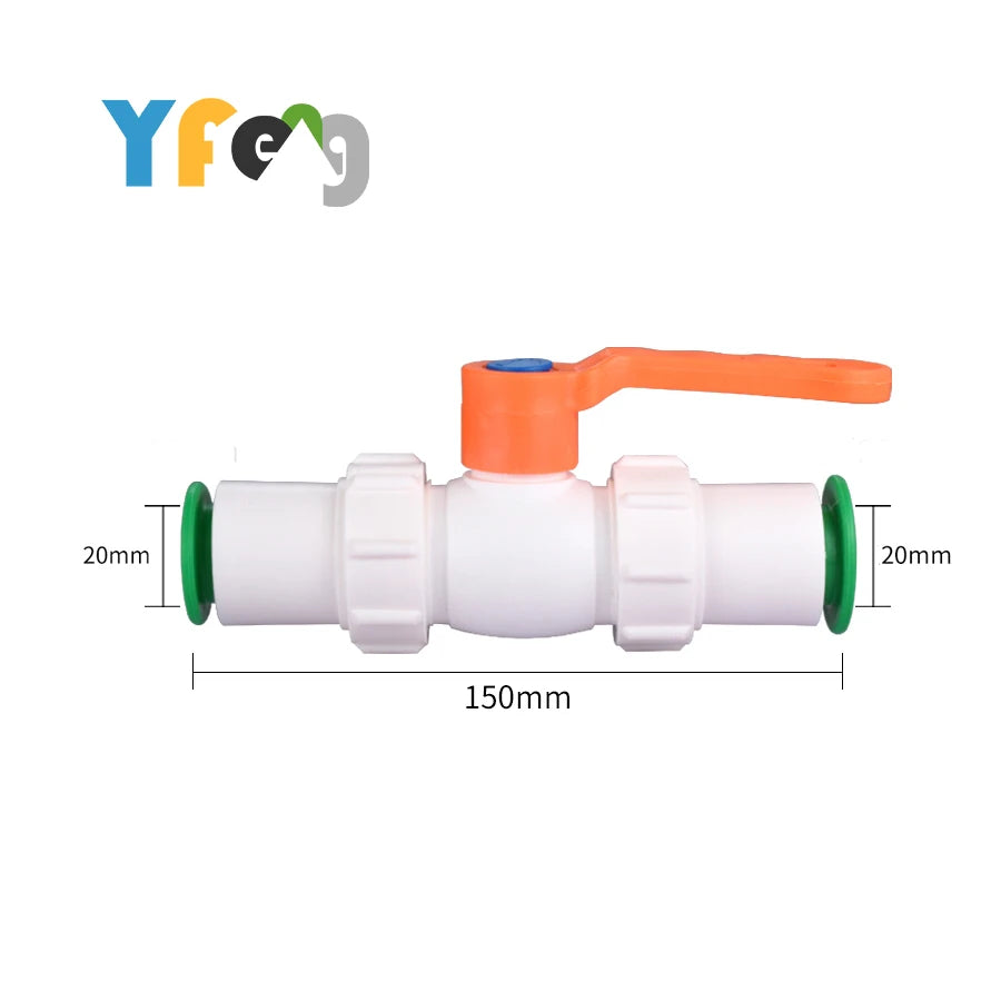 YIFENG PPR Quick Gate Valves 20mm Gate Valves 1/2in Double Union Ball Valve Plastic Pipe Quick Connectors 20 mm