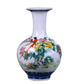 Jingdezhen Ceramic Vase Antique Blue and White Porcelain Flower Arrangement Chinese Style Home Porch TV Cabinet Bogu Shelf
