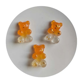 Large Glitter Star Gummy Bear Resin Ornament DIY Flatback Cabochon Craft Decor Accessories Phone Case Jewelry Making Parts