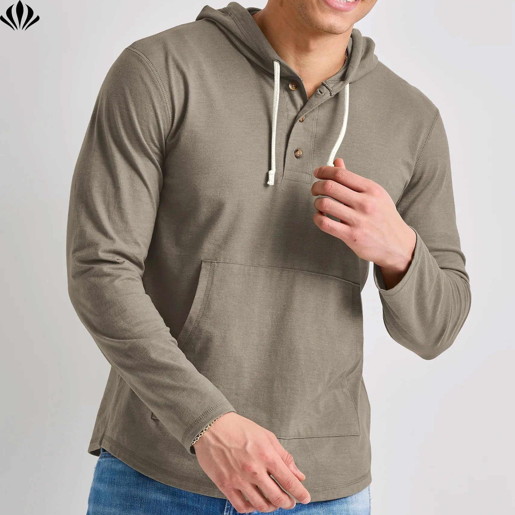Men's Performance Lightweight Drawstring Sweatshirt Kangaroo Pocket Pullover Hoodie