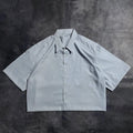 Custom Breathable Anti-Pilling Spring Casual Short Sleeve Printed Over Size Boxy Cropped Shirts for Men