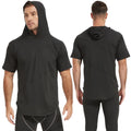 Summer Loose Plus Size Shirt Men's Breathable Hooded Quick Drying Running Training Sportswear