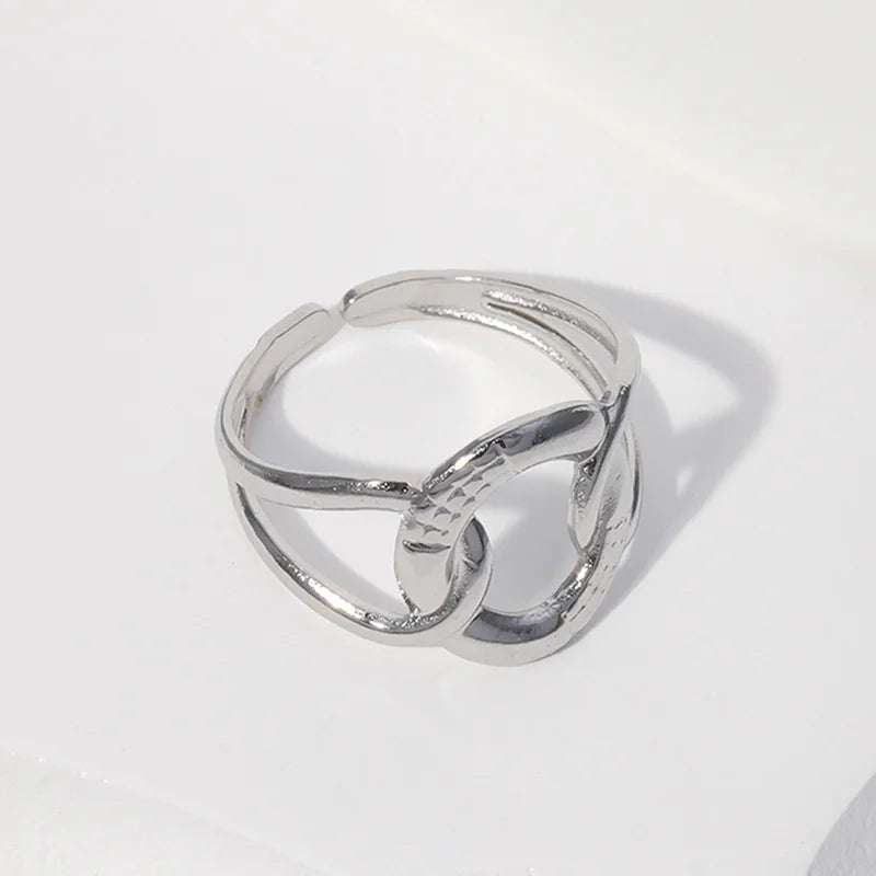 Beimai OEM Ring Temperament Retro Gold Silver Stainless Steel Chain Ring