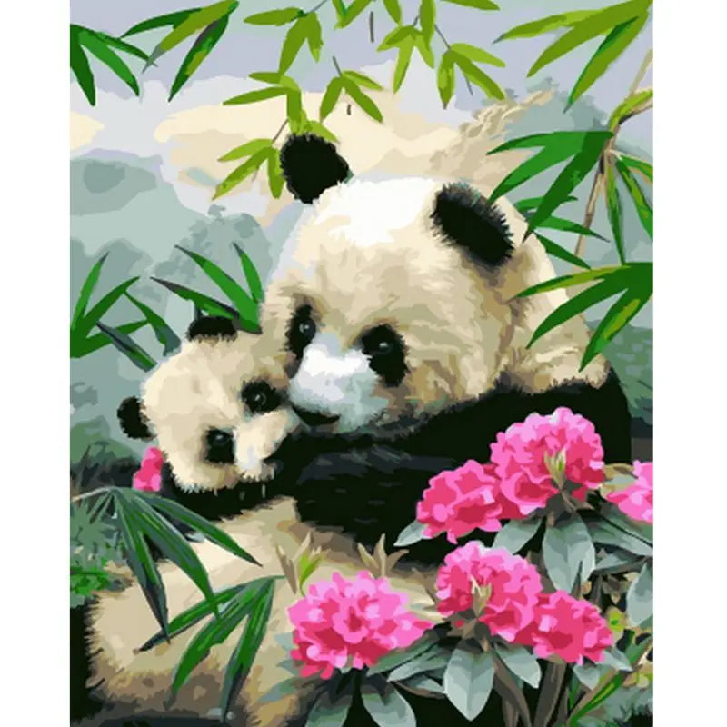 CHENISTORY 991480  Custom Photo Design Kits Animal Panda DIY Paint by Numbers on Canvas Painting