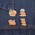 Cartoon Capybara Enamel Brooch Vacation Capybara Backpack Badge Clothing Accessories Gift Jewelry Wearing Sunglasses