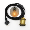Lamp Cord Kit Australia New Zealand Power Plug Inline Switch E27 Metal Bulb Holder Australian Plug in Pendant Light Cord