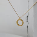 Trending Korean Style Women Jewelry Stainless Steel 18K Gold Plated Do What You Love Word Circle Pendant Necklaces