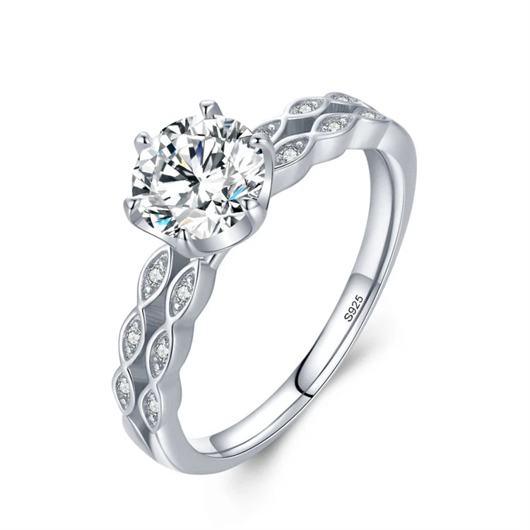 Fashion Luxury Diamond 925 Sterling Silver 2 Rows Horse Eye Zircons Wedding Rings for Women