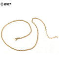 WT-BFN037 Round Gold Chain Yellow Brass with 18k Gold Plated Chain Exquisite  Women Decorate Necklace Chain