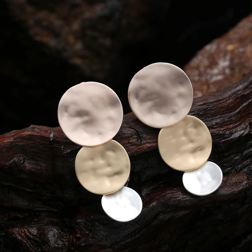 TongLing European Elegant Vintage Clip-on Earring Female Geometric Non-Piercing Earrings for Women Girls Daily Accessories