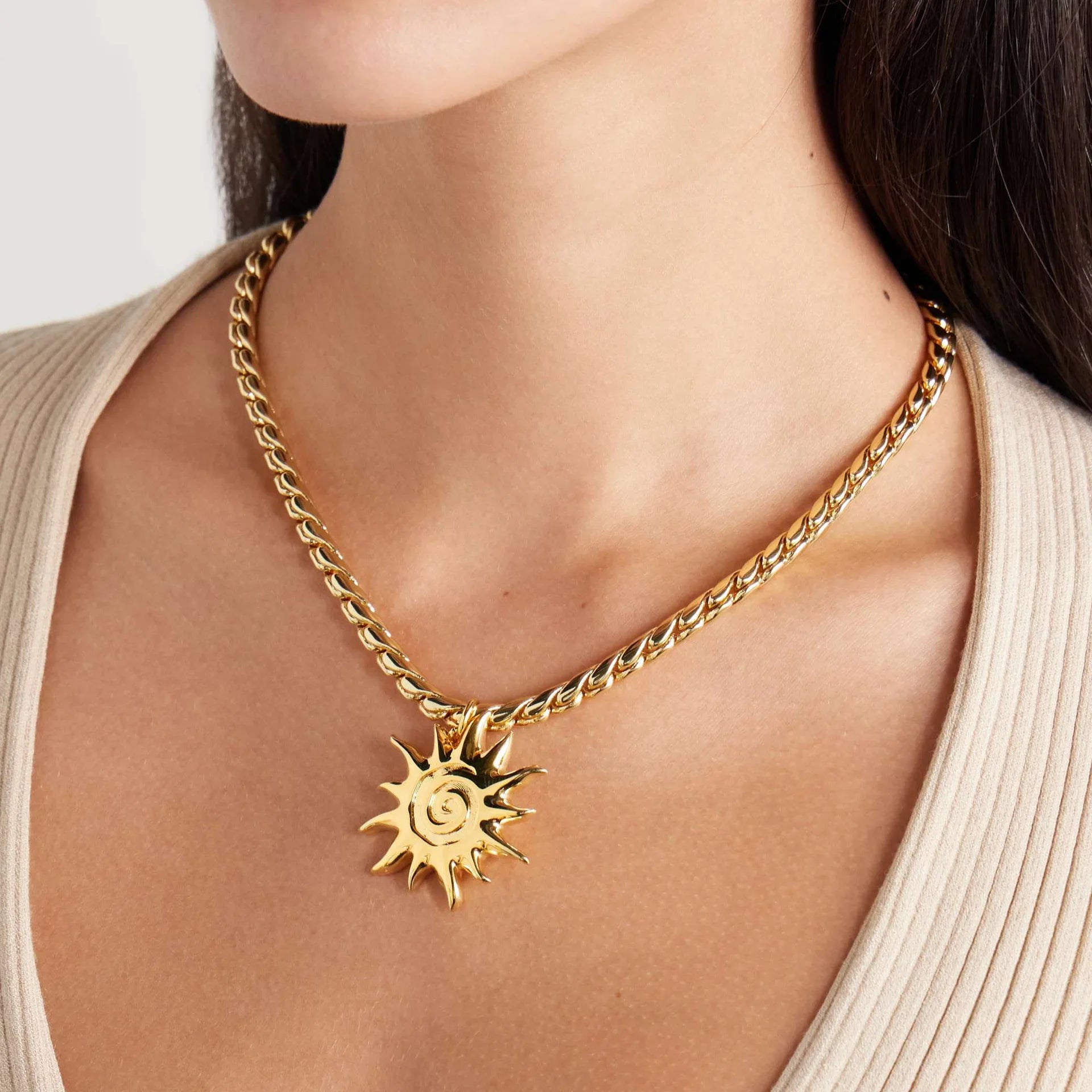 European American Retro Design Hip Hop Stainless Steel Boot-Shaped Sun Choker Necklace Link Chain Cross Border-for Gift