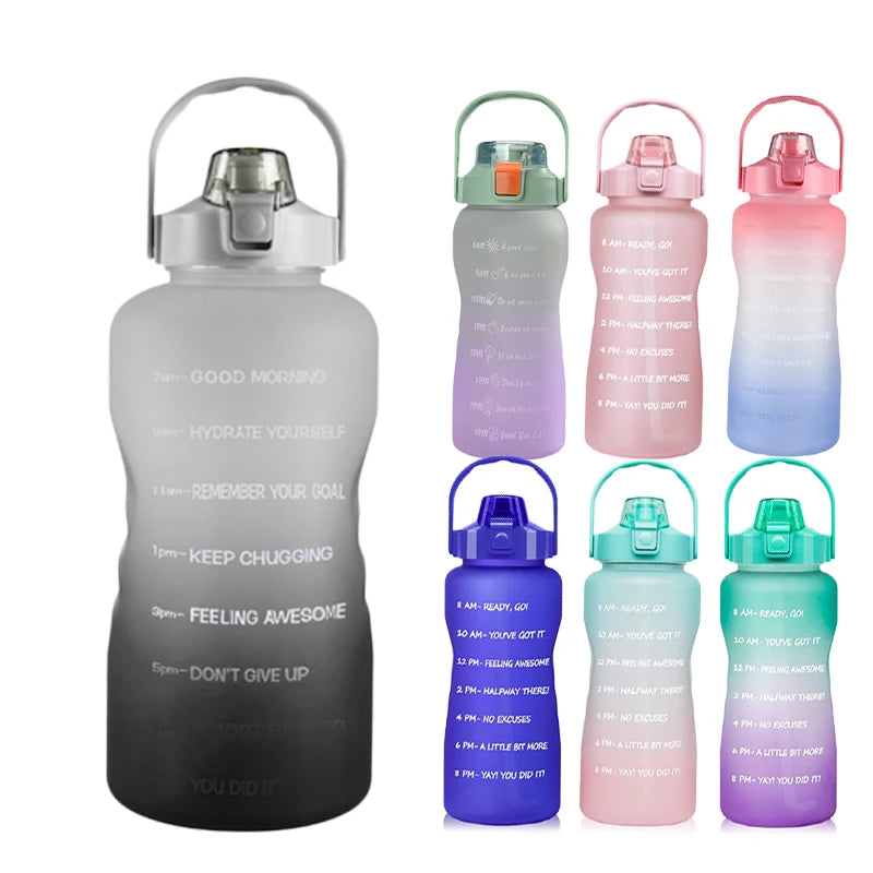 2l Portable Water Bottle Plastic Straw Cup Outdoor Sports Leak-proof Straw Cup Can Customize Logo