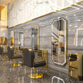 Hot Sell Large Full Length Gold Styling Barber Salon Furniture Wall Mounted Hairdressing Makeup Led Beauty Salon Mirror